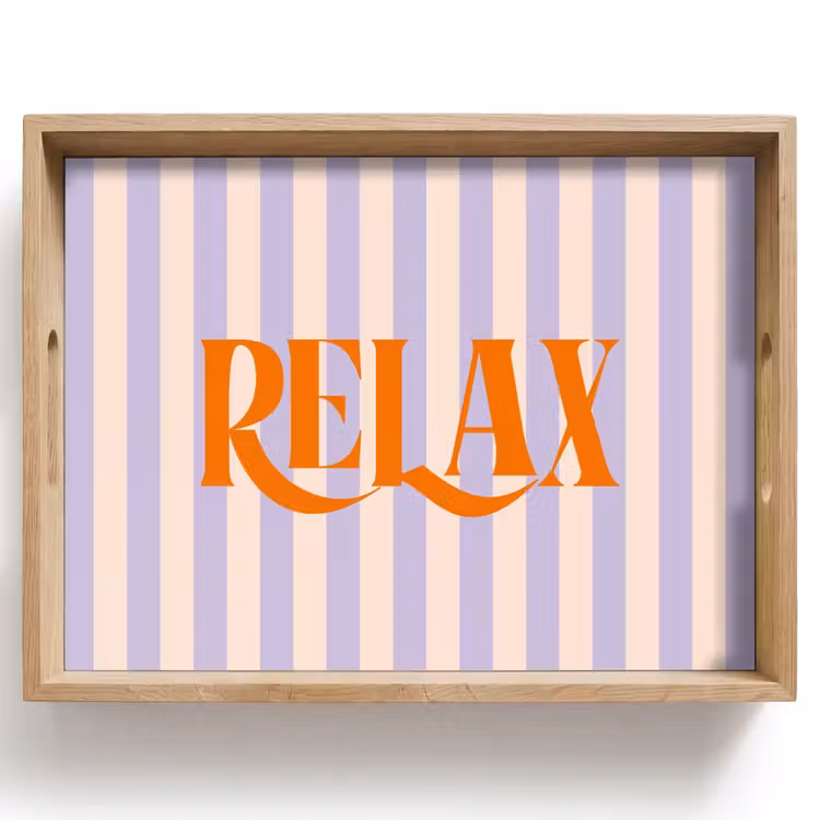 Dienblad - Lila - Oranje - Strepen - Relax — 1