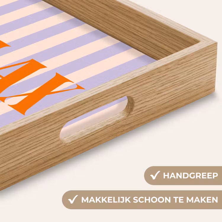 Dienblad - Lila - Oranje - Strepen - Relax — 5