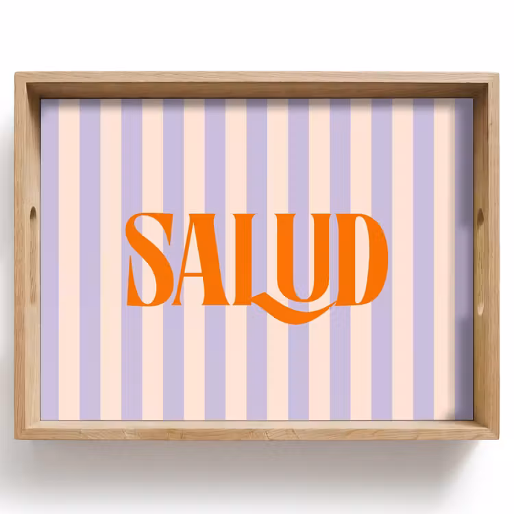 Dienblad - Lila - Oranje - Strepen - Salud — 1