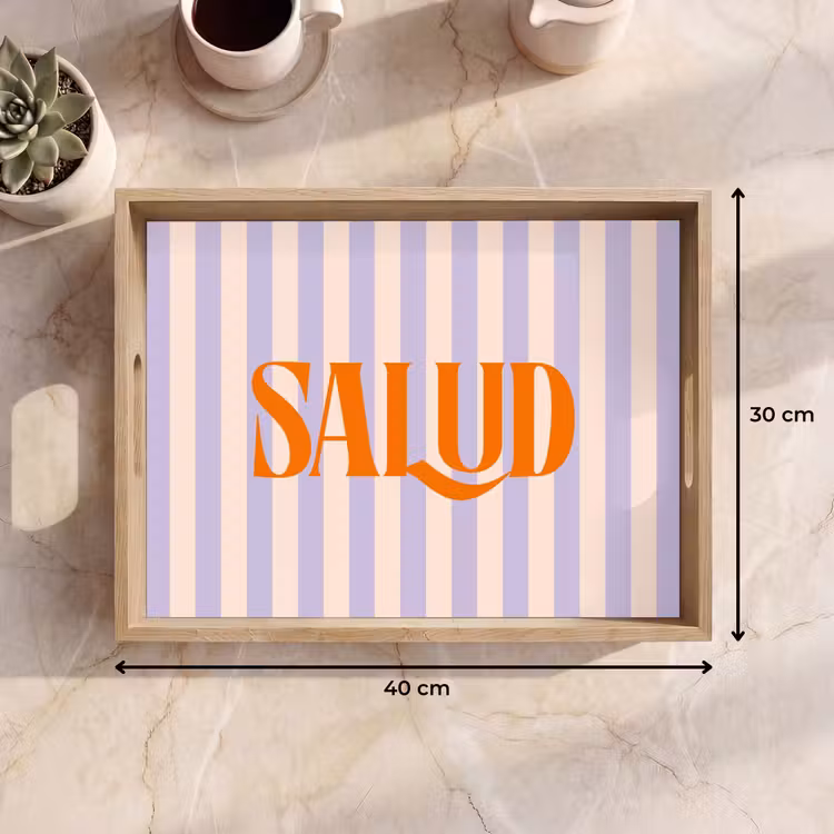 Dienblad - Lila - Oranje - Strepen - Salud — 9