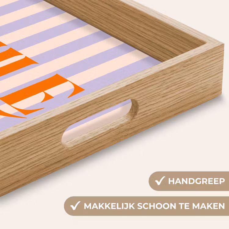 Dienblad - Lila - Oranje - Strepen - Smile — 5