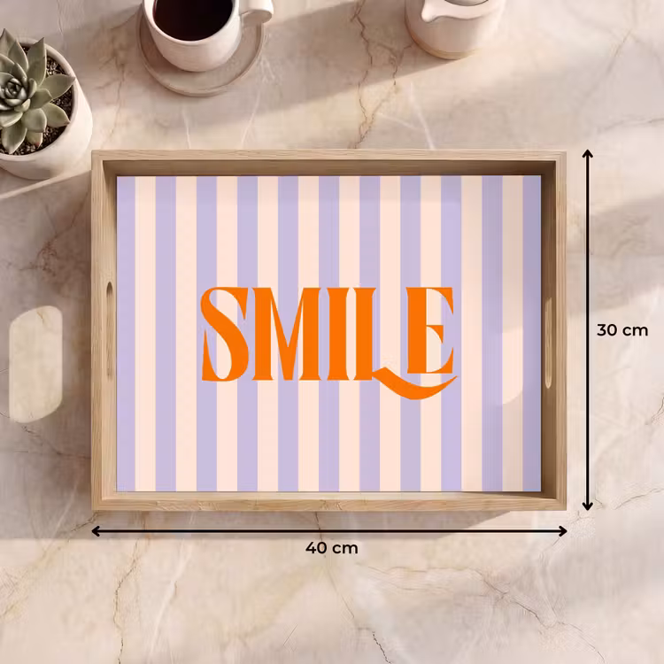 Dienblad - Lila - Oranje - Strepen - Smile — 9