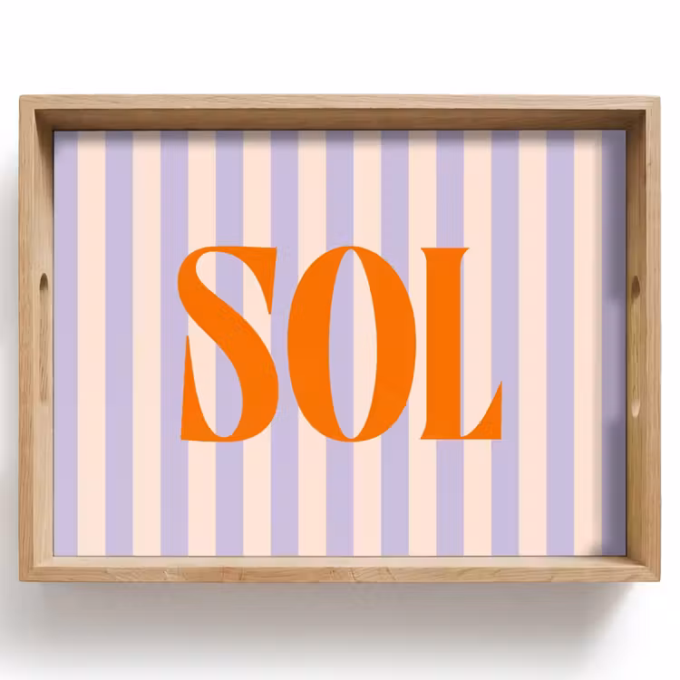 Dienblad - Lila - Oranje - Strepen - Sol — 1