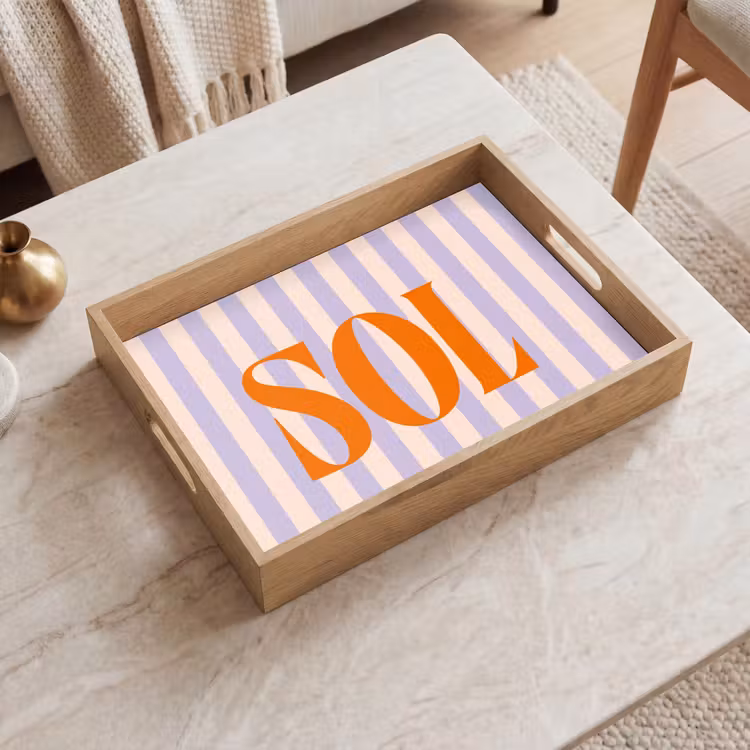 Dienblad - Lila - Oranje - Strepen - Sol — 2