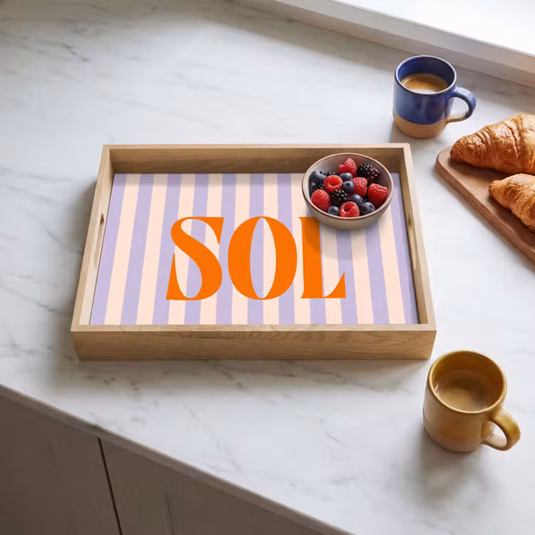 Dienblad - Lila - Oranje - Strepen - Sol — 4