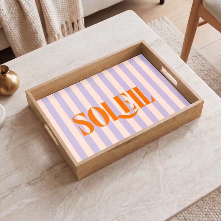 Dienblad - Lila - Oranje - Strepen - Soleil — 2