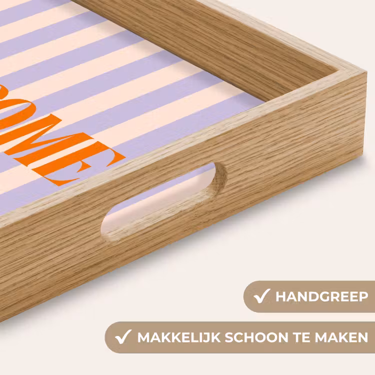 Dienblad - Lila - Oranje - Strepen - Welcome — 5