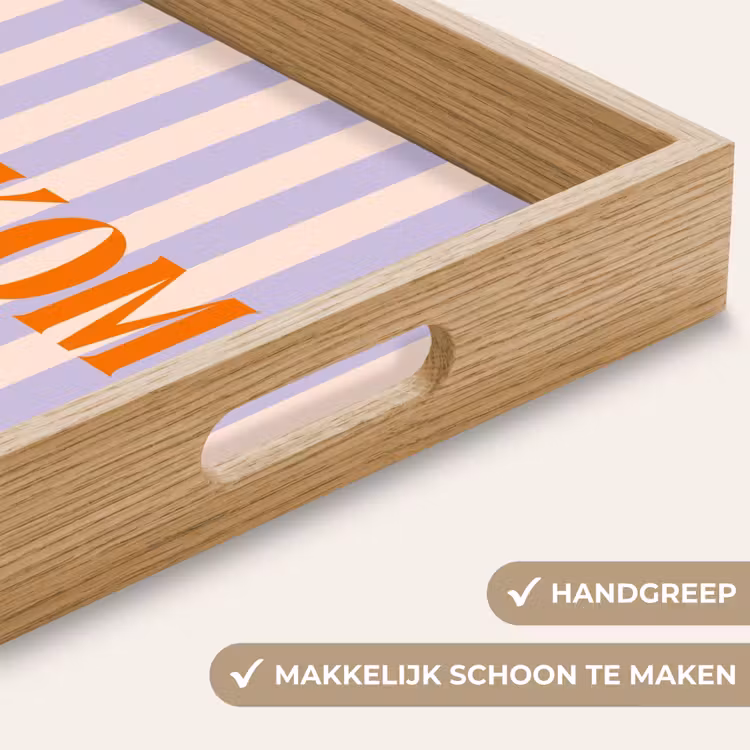 Dienblad - Lila - Oranje - Strepen - Welkom — 5