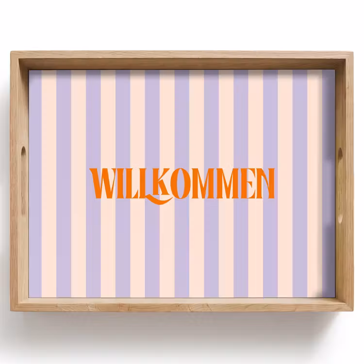 Dienblad - Lila - Oranje - Strepen - Wilkommen — 1
