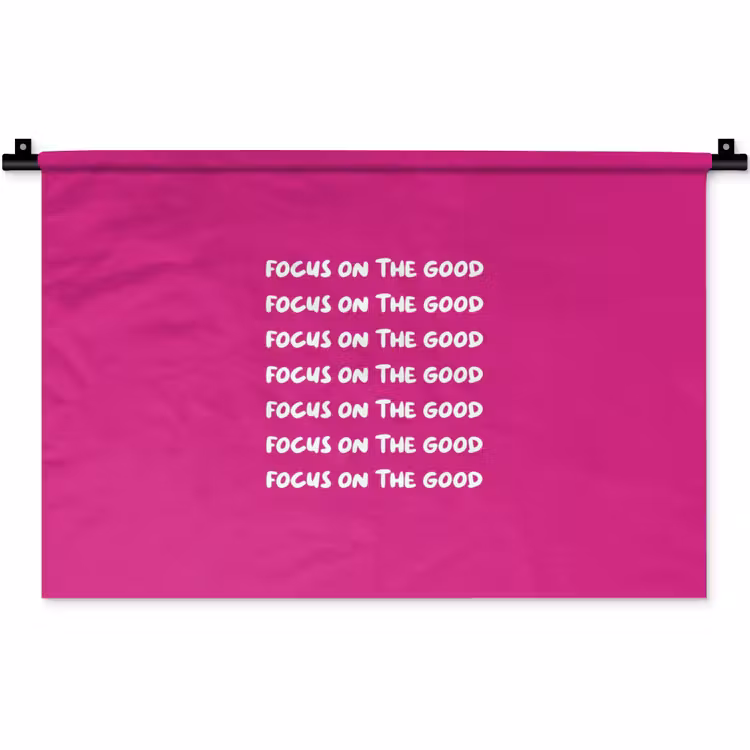Wandkleed - Focus on the good - Roze - wit — 1