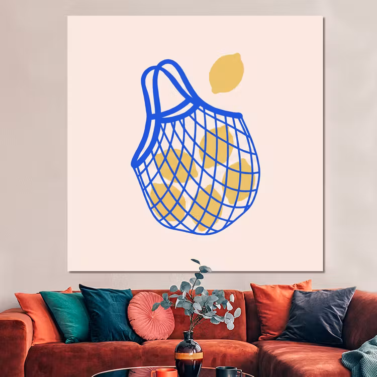 Forex - Eten - Citroen - Boodschappen - Abstract - Geel - Blauw — 3