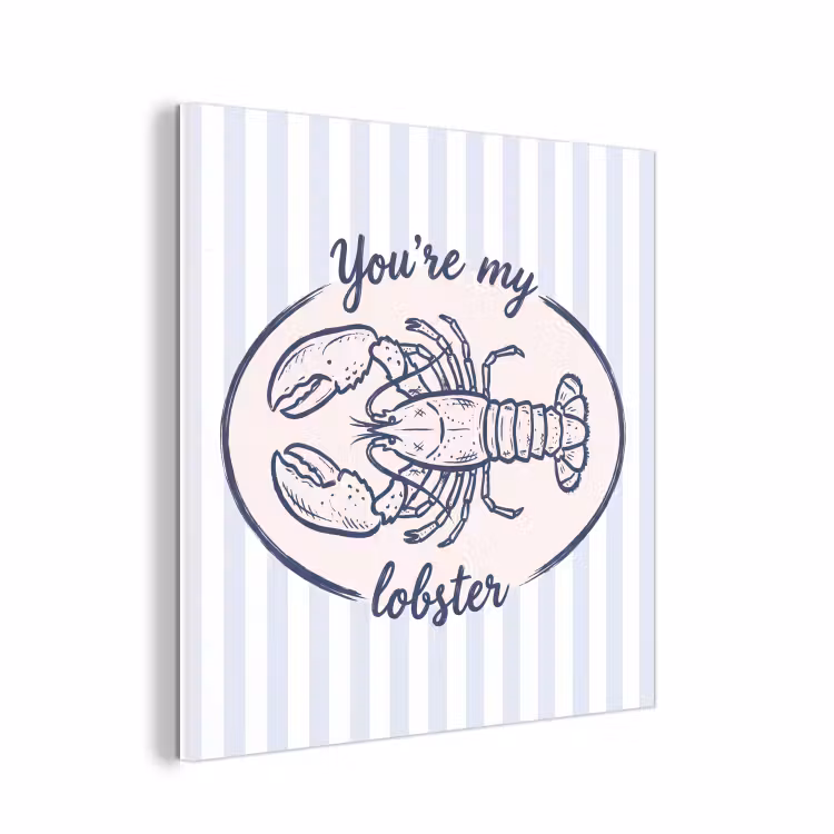 Forex - Kreeft - Illustratie - Liefde - Blauw - Decoratie — 1