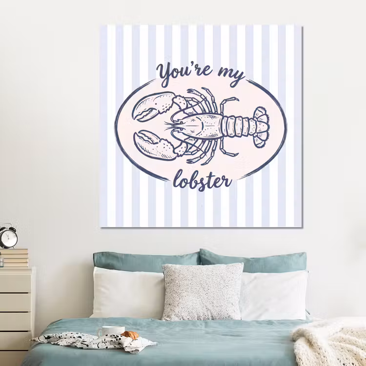 Forex - Kreeft - Illustratie - Liefde - Blauw - Decoratie — 2
