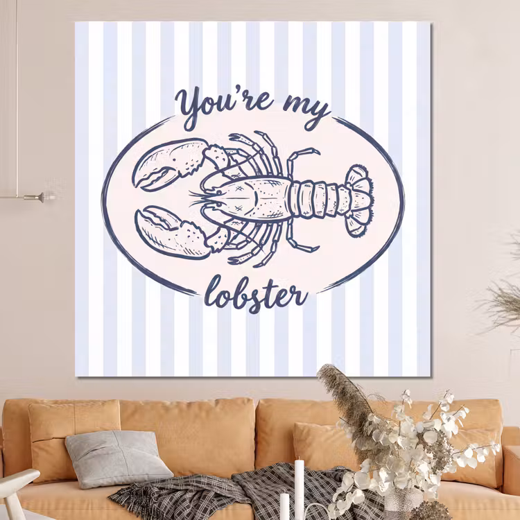 Forex - Kreeft - Illustratie - Liefde - Blauw - Decoratie — 4