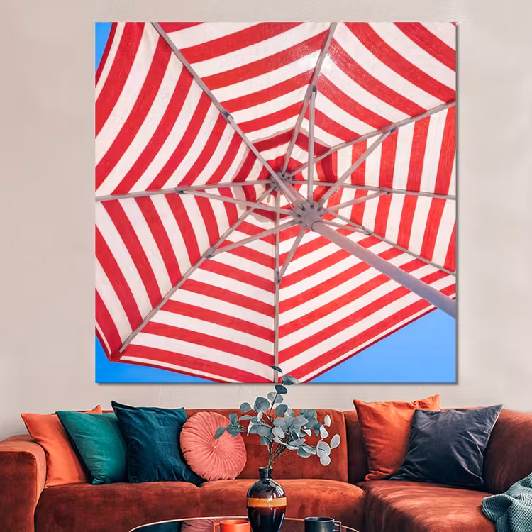 Forex - Parasol - Strepen - Zomer - Rood - Blauw — 3