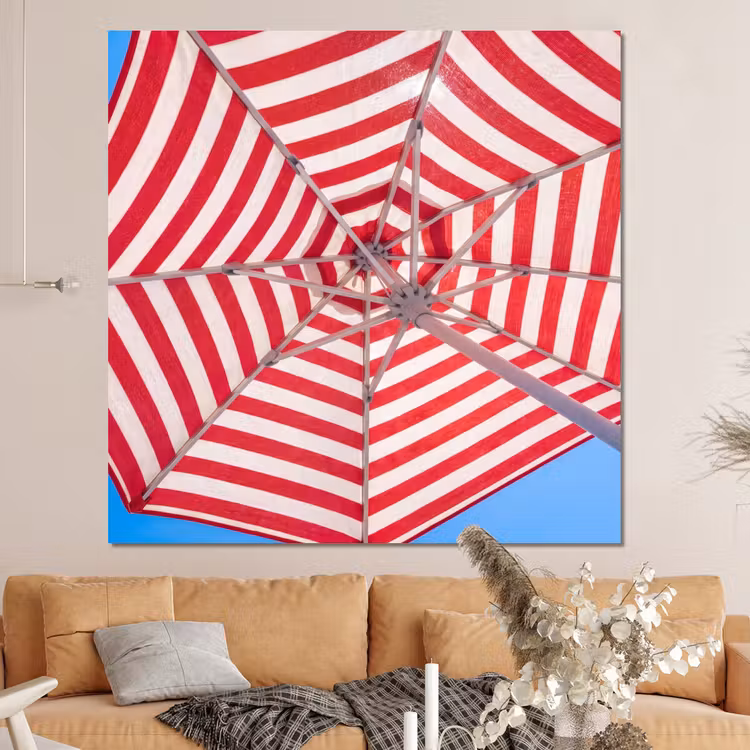 Forex - Parasol - Strepen - Zomer - Rood - Blauw — 4