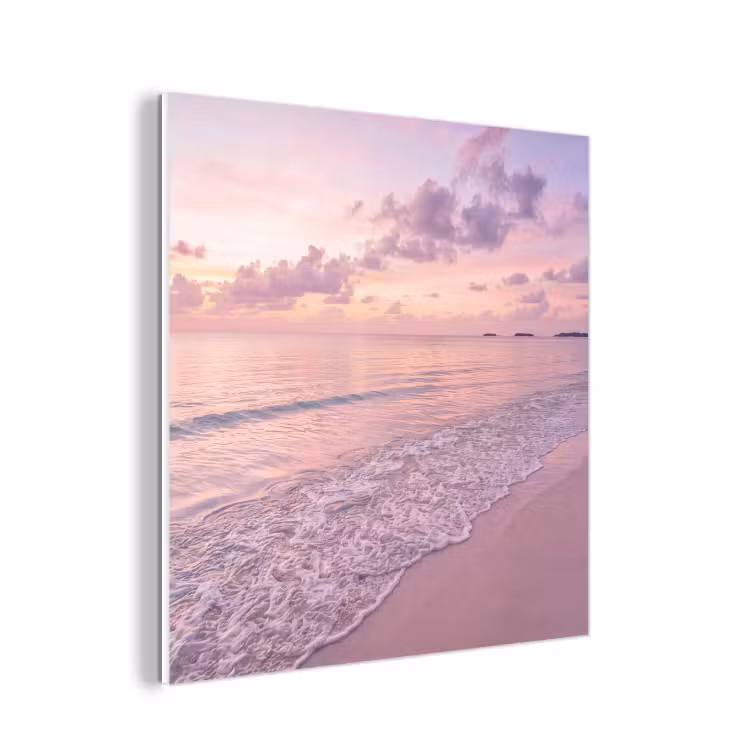 Forex - Strand - Zonsondergang - Natuur - Minimalistisch - Roze — 1