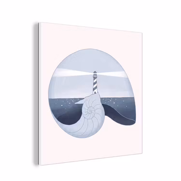 Forex - Vuurtoren - Zee - Schelp - Abstract - Blauw — 1