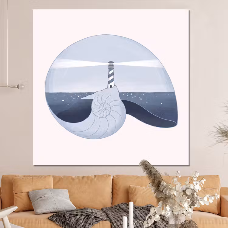 Forex - Vuurtoren - Zee - Schelp - Abstract - Blauw — 4