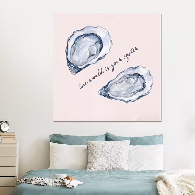 Forex - Zeeleven - Oester - Aquarel - Minimalistisch - Blauw — 2