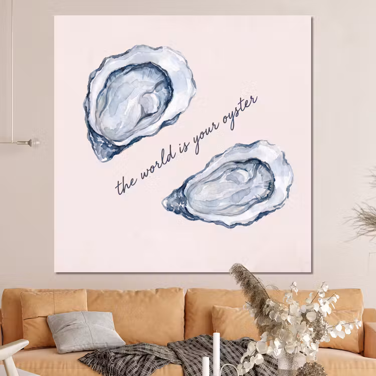Forex - Zeeleven - Oester - Aquarel - Minimalistisch - Blauw — 4