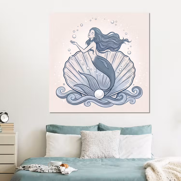 Forex - Zeemeermin - Schelp - Zee - Fantasie - Blauw — 2