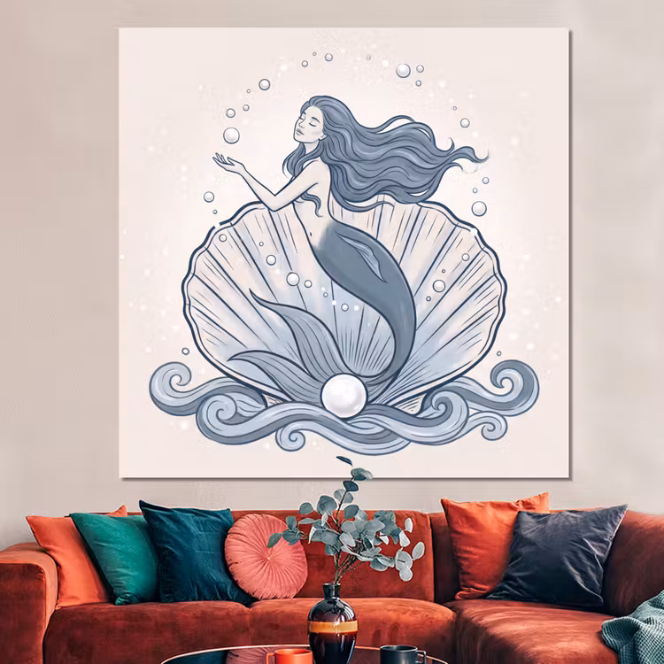 Forex - Zeemeermin - Schelp - Zee - Fantasie - Blauw — 3