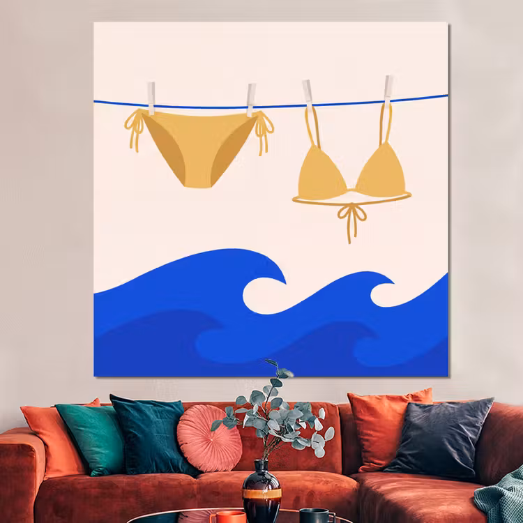 Forex - Zwemkleding - Zee - Zomer - Illustratie - Geel — 3