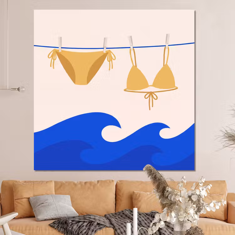 Forex - Zwemkleding - Zee - Zomer - Illustratie - Geel — 4