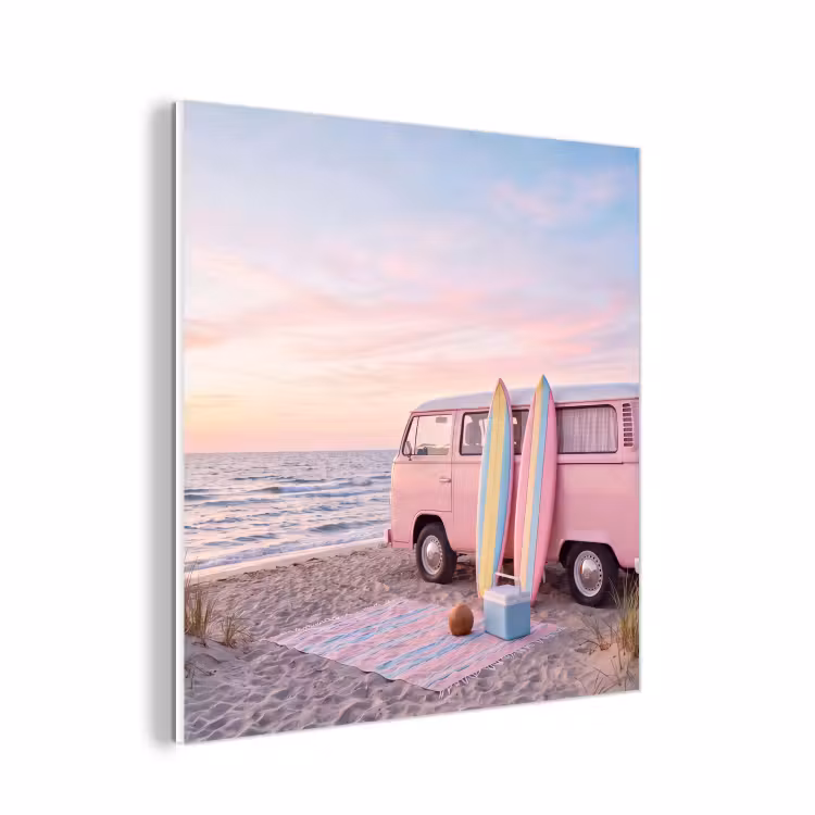 Forex - Busje - Strand - Surfplank - Zomer - Roze — 1