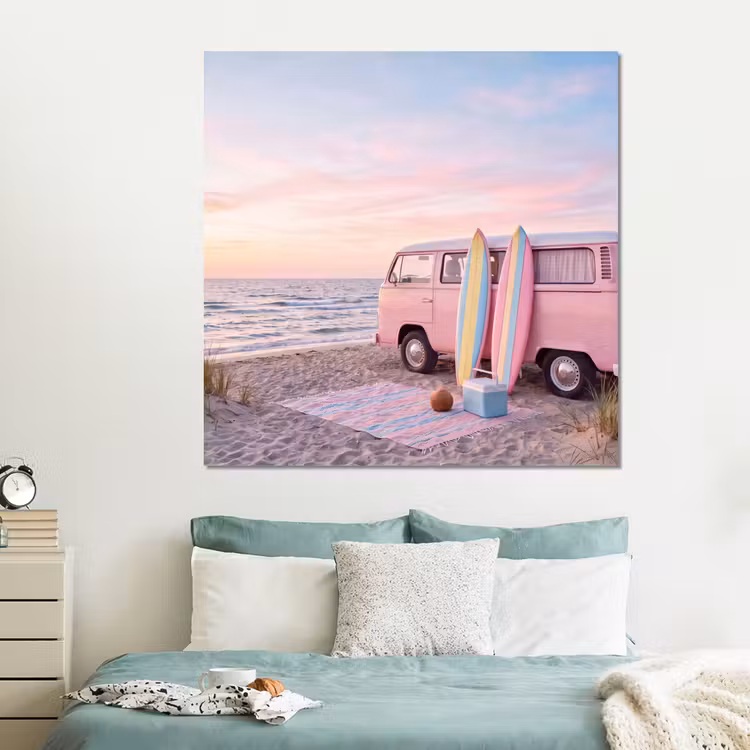Forex - Busje - Strand - Surfplank - Zomer - Roze — 2