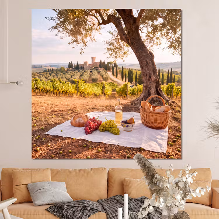 Forex - Picknick - Wijngaard - Landschap - Zomer - Eten — 4