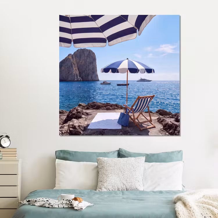 Forex - Strand - Ligstoel - Parasol - Zomer - Blauw — 2
