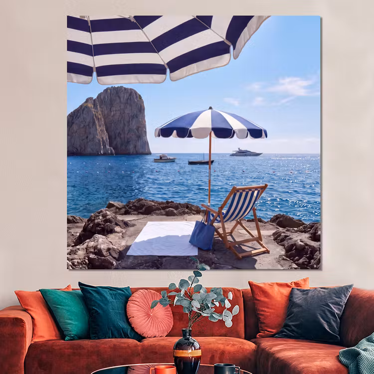 Forex - Strand - Ligstoel - Parasol - Zomer - Blauw — 3