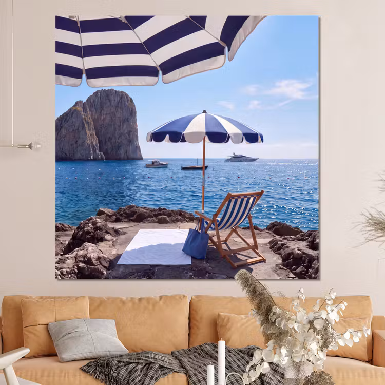 Forex - Strand - Ligstoel - Parasol - Zomer - Blauw — 4
