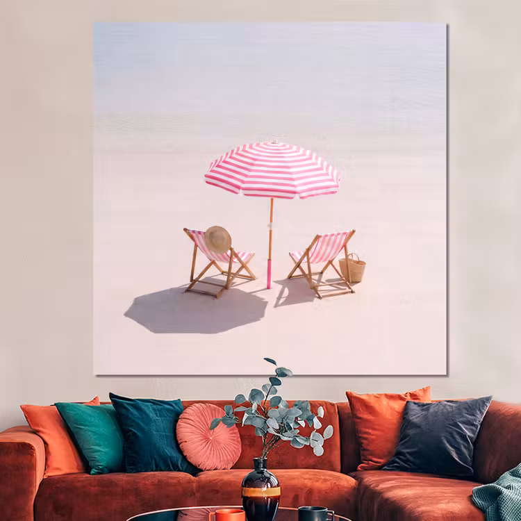 Forex - Strand - Parasol - Ligstoel - Zomer - Roze — 3