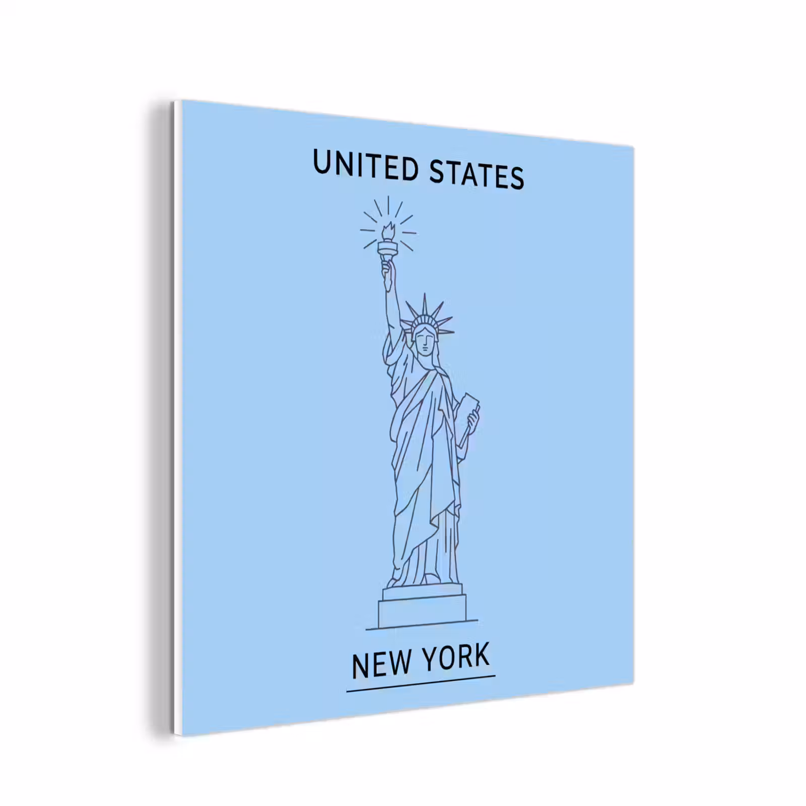 Forex - Monument - Vrijheidsbeeld - New York - Minimalistisch - Blauw — 1
