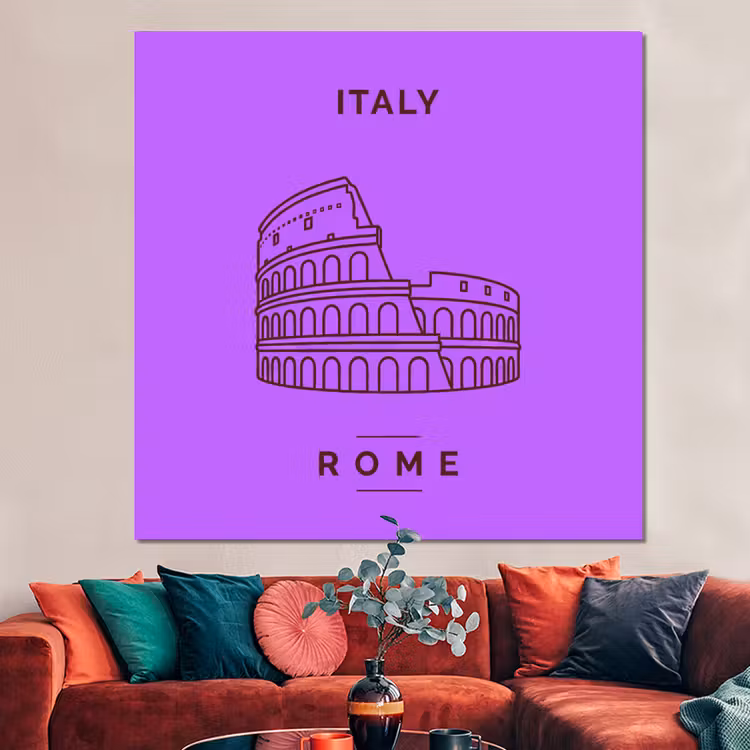 Forex - Architectuur - Colosseum - Rome - Minimalistisch - Paars — 3