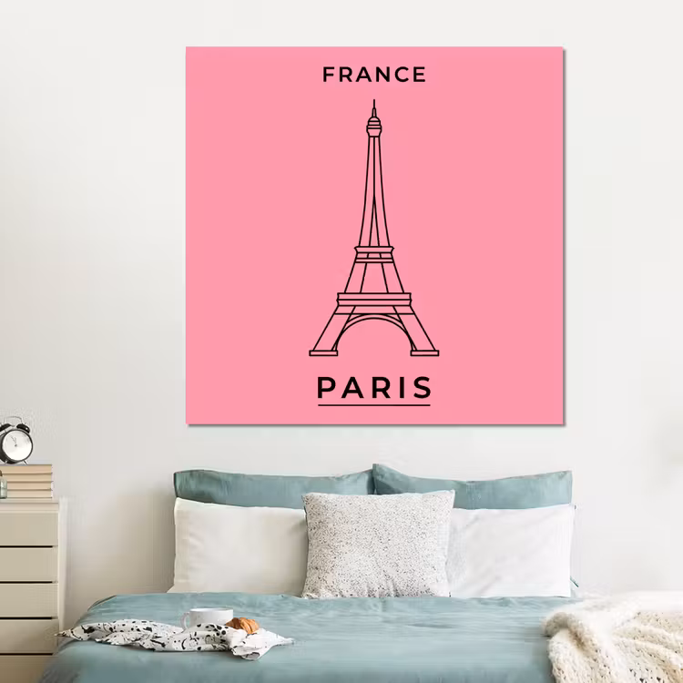 Forex - Eiffeltoren - Parijs - Architectuur - Minimalistisch - Roze — 2
