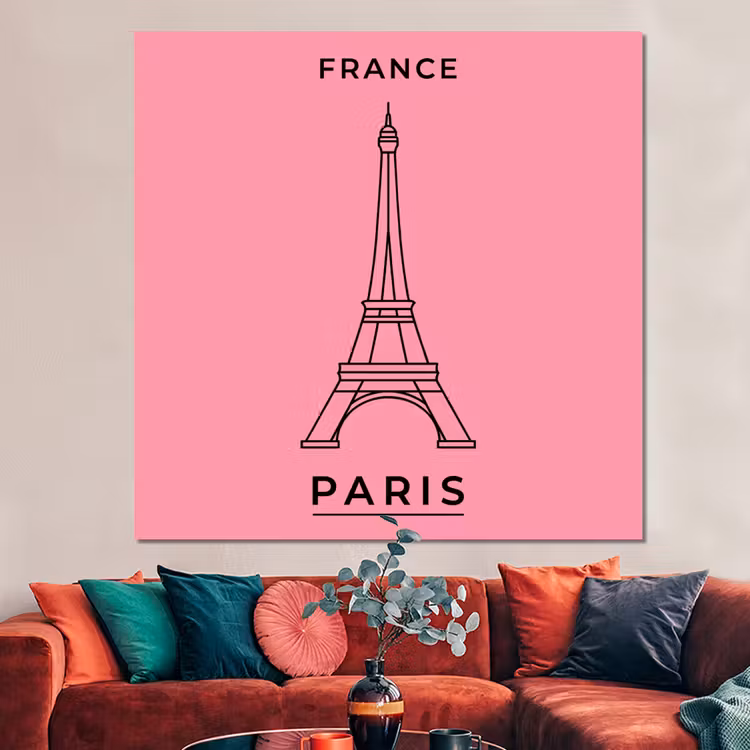 Forex - Eiffeltoren - Parijs - Architectuur - Minimalistisch - Roze — 3