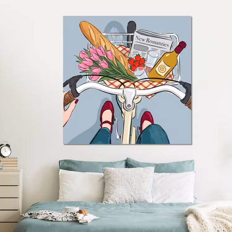 Forex - Fiets - Picknick - Zomer - Illustratie — 2