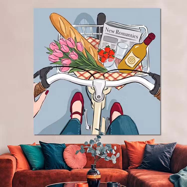 Forex - Fiets - Picknick - Zomer - Illustratie — 3