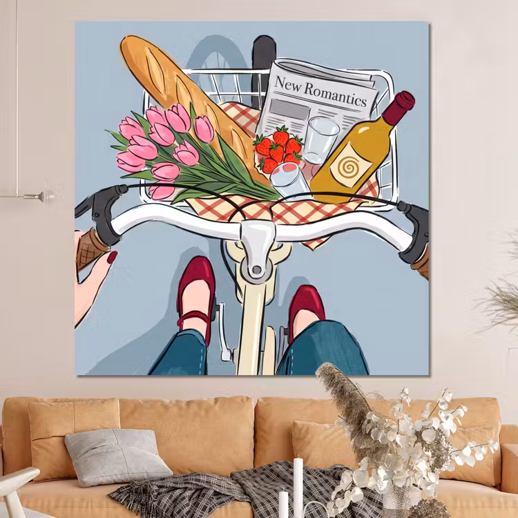 Forex - Fiets - Picknick - Zomer - Illustratie — 4