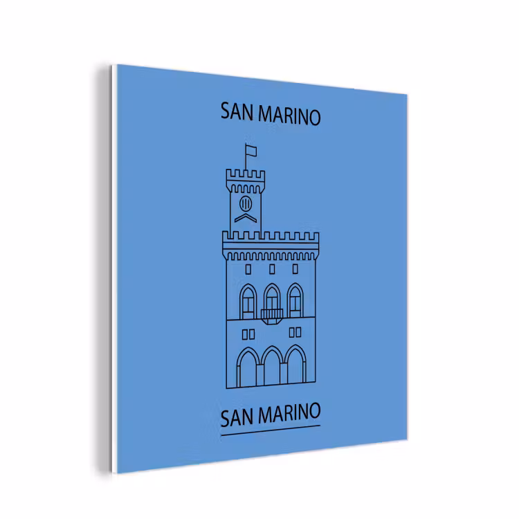 Forex - Gebouw - San Marino - Architectuur - Lijntekening - Blauw — 1