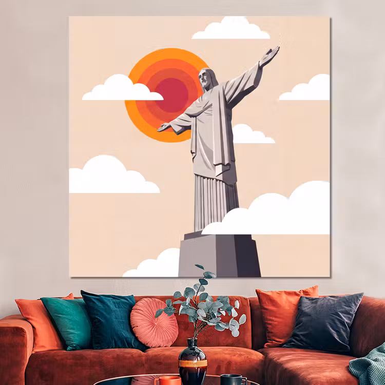 Forex - Monument - Stad - Zonsondergang - Minimalistisch - Oranje — 3