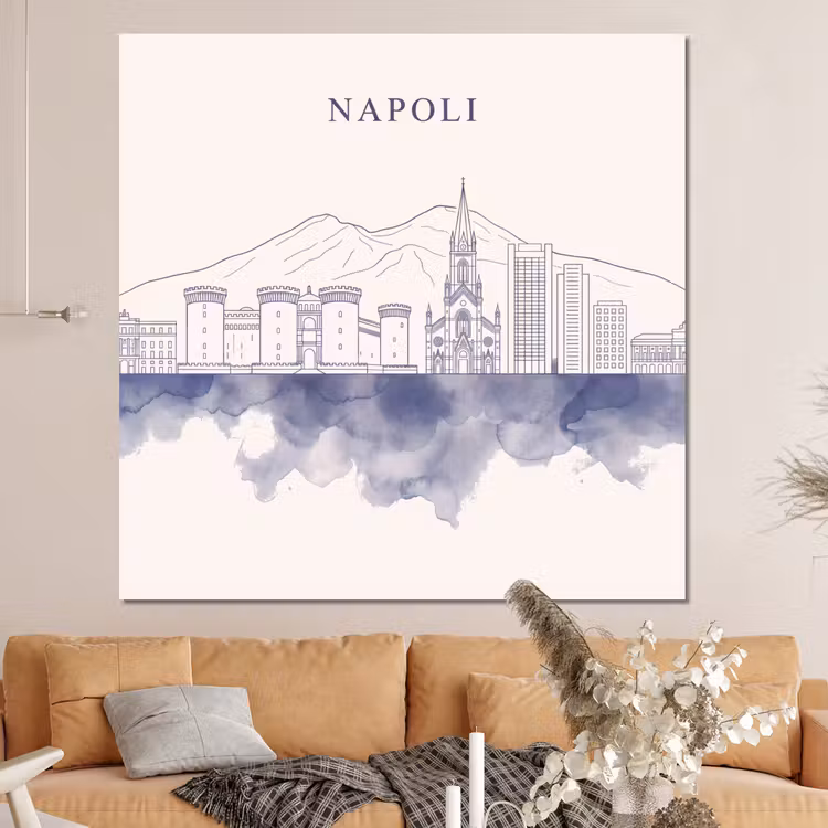 Forex - Napels - Skyline - Italie - Lijntekening - Aquarel — 4