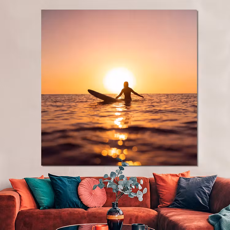 Forex - Persoon - Surfen - Zonsondergang - Zee - Oranje — 3
