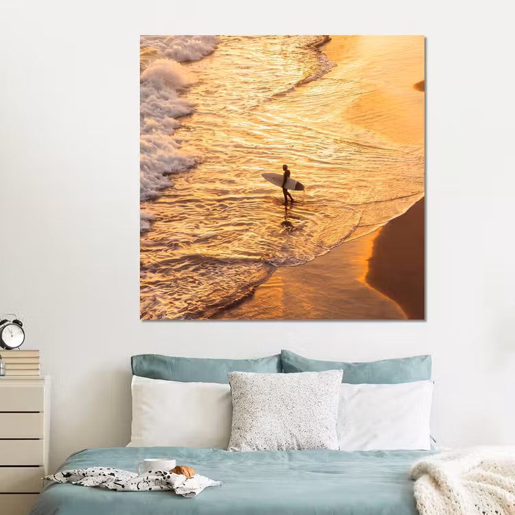 Forex - Surfer - Strand - Zonsondergang - Oceaan - Goud — 2