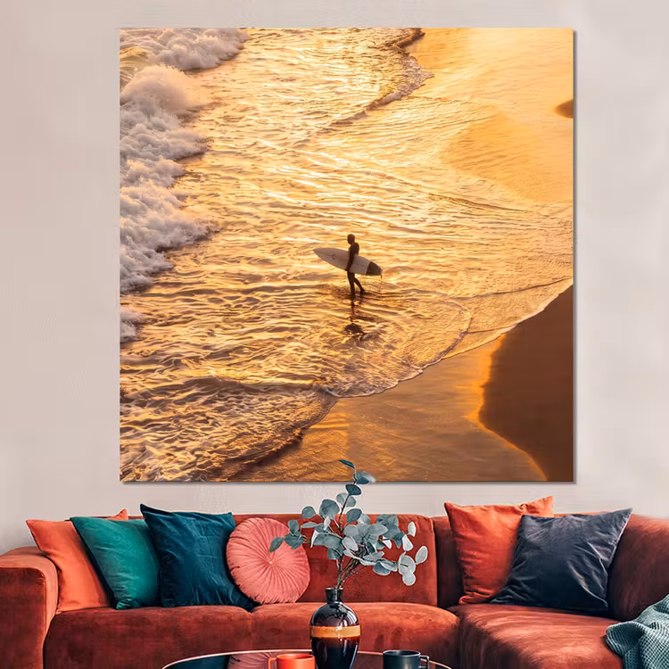 Forex - Surfer - Strand - Zonsondergang - Oceaan - Goud — 3