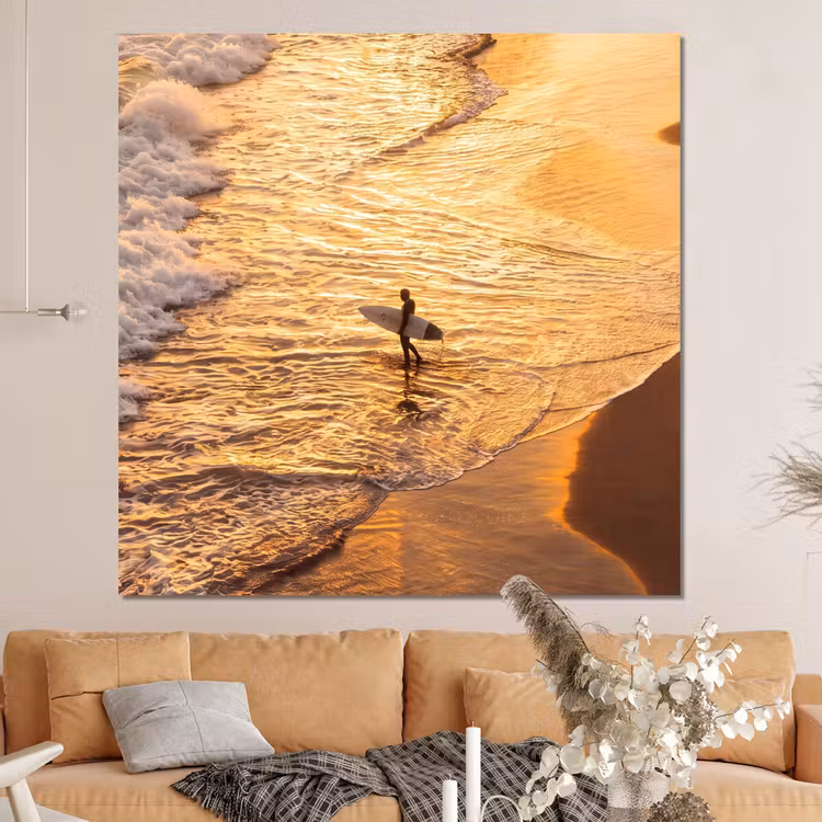 Forex - Surfer - Strand - Zonsondergang - Oceaan - Goud — 4